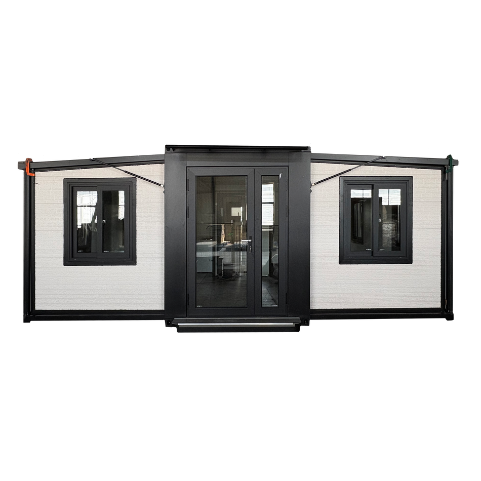 Bastone Mobile Expandable Prefab House 19ft x 20ft – White Coarse-Brick