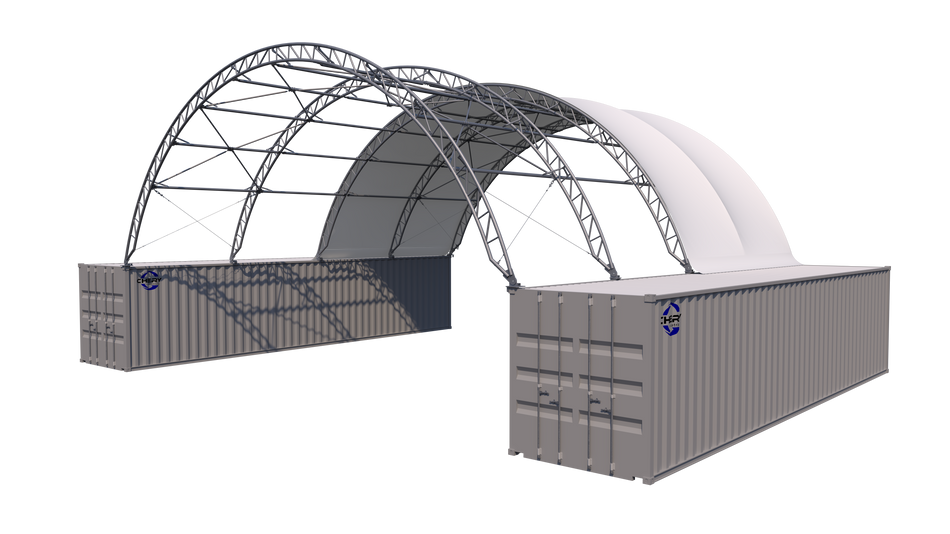 NORDURA Dome Roof Container Shelter 40ft x 40ft x 15ft