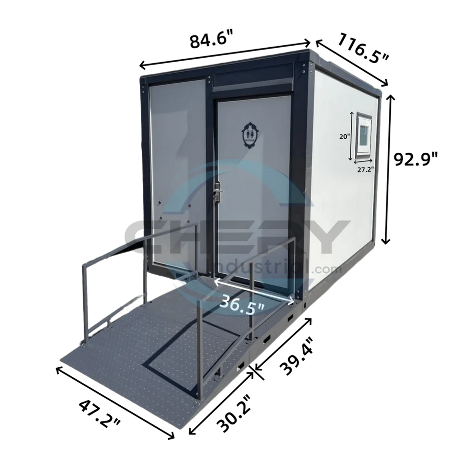 Bastone Portable Restroom with Accessible Rampway Handicap-large