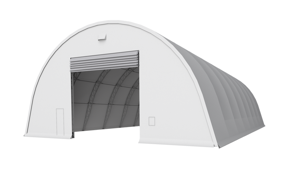 Double Truss Round M Model Storage Shelter W50'xL80'xH25'