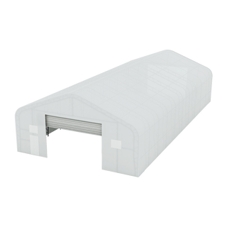 Double Truss Peak M Model Storage Shelter W50'xL100'xH23'