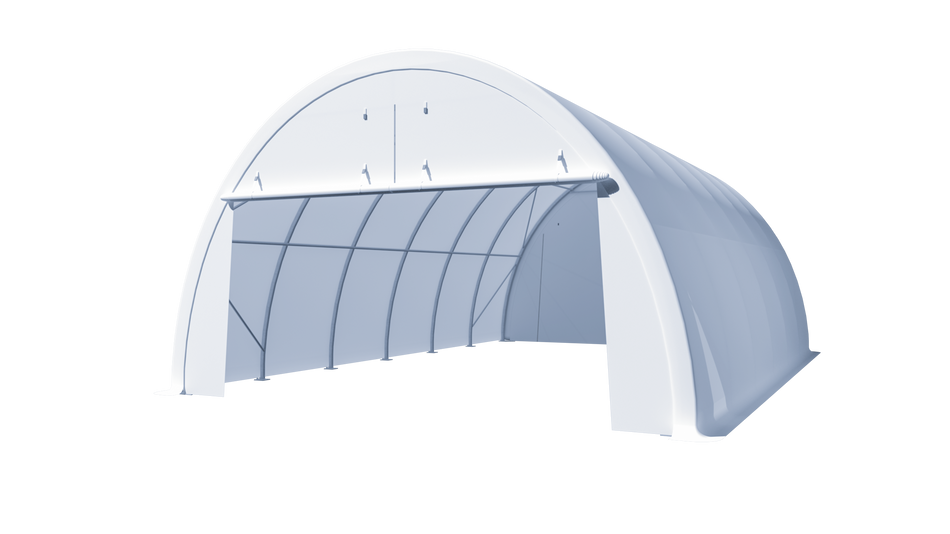Gold Mountain Single Truss Round Storage Shelter W20'xL40'xH12' - 420g PVC 5ft Arch space
