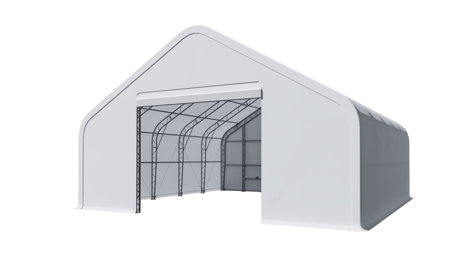 Double Truss Peak M Model Storage Shelter W40'xL40'xH22' - Heavy Duty