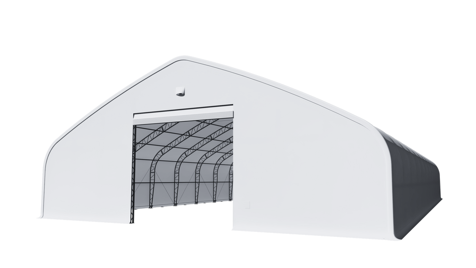 Double Truss Peak M Model Storage Shelter W60'xL120'xH27' - Heavy Duty