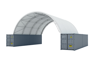 Double Truss Shipping Container Canopy Shelter 40'x40'x15' - Model M
