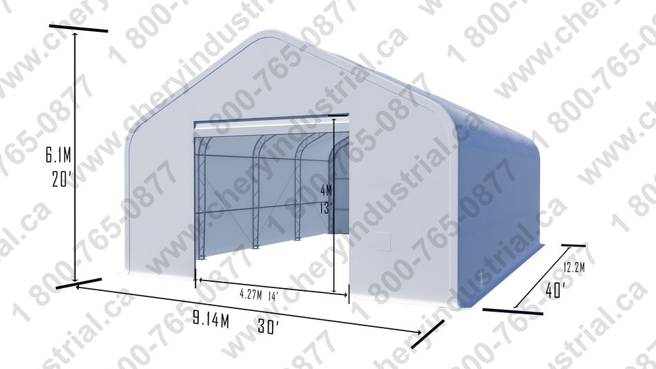 Abri pointu à double ossature Gold Mountain W30'xL40'xH20'