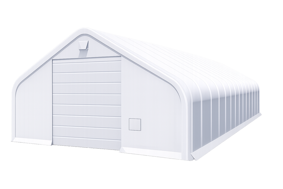 Gold Mountain Single Truss Peak Storage Shelter W30'xL84'xH15' 4FT - 500g PVC