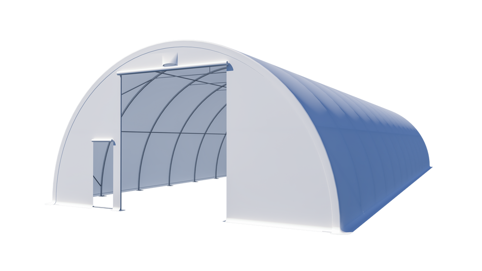 Gold Mountain Single Truss Round Storage Shelter W30'xL84'xH15' 4FT - 500g PVC