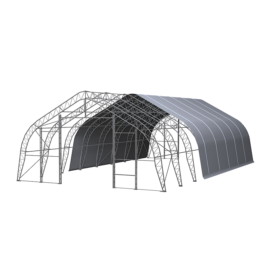 Double Truss Peak M Model Storage Shelter W40'xL60'xH22'