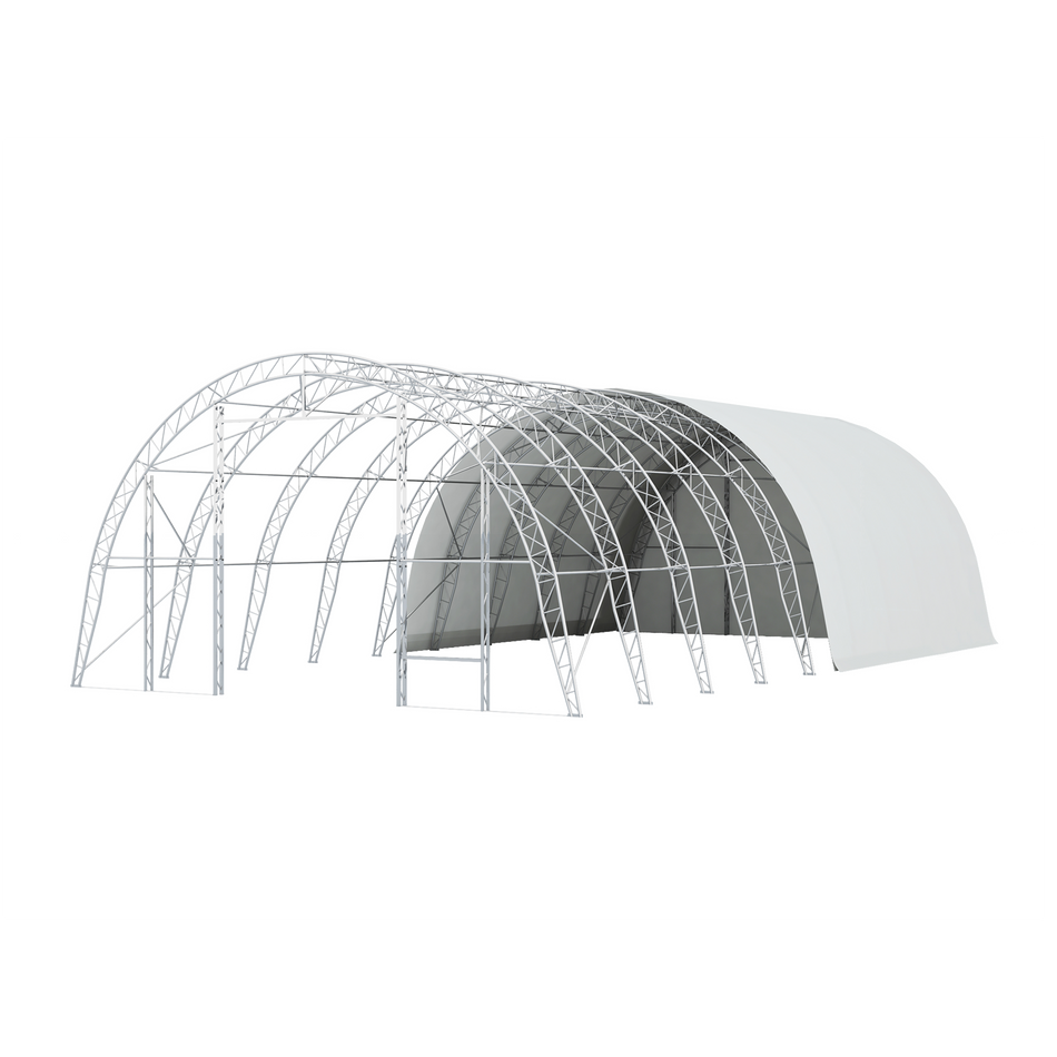 Double Truss Round M Model Storage Shelter W40'xL80'xH22'