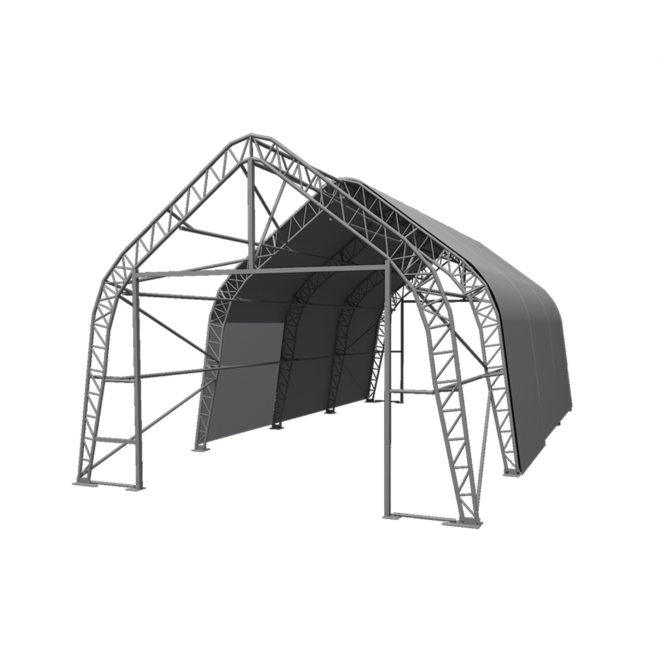 Double Truss Peak M Model Storage Shelter W20'xL40'xH16'