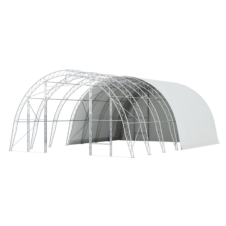 Double Truss Round M Model Storage Shelter W40'xL62'xH22'