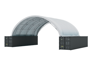 Double Truss Shipping Container Canopy Shelter 50'x40'x17' - Model M