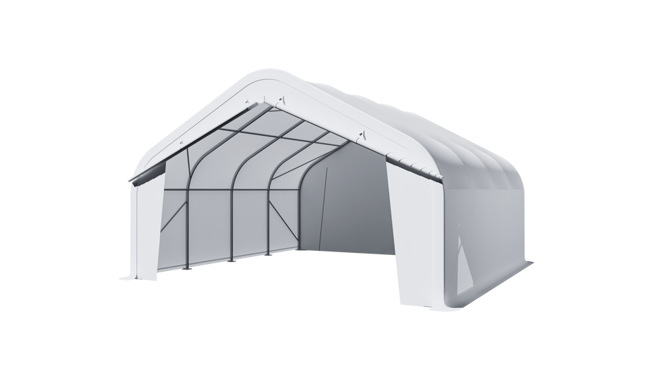 Single Truss Peak M Model Storage Shelter W20'xL20'xH12' - Heavy Duty