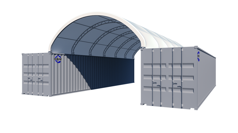 Double Truss Shipping Container Canopy Shelter 20'x40'x7' - Model M