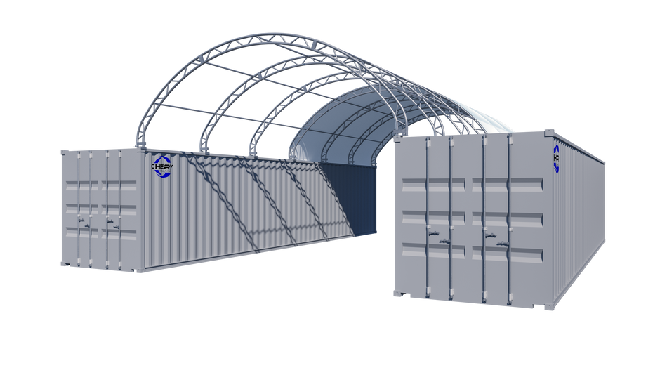 Double Truss Shipping Container Canopy Shelter 20'x40'x7' - Model M