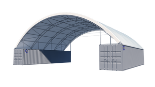 Double Truss Shipping Container Canopy Shelter 60'x40'x22' - Model M