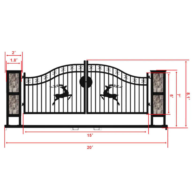 20' Iron Gate - Gate pier design