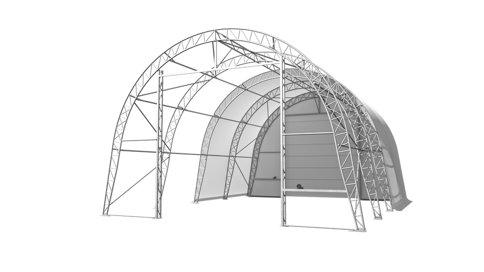 Double Truss Round M Model Storage Shelter W20'xL40'xH16'