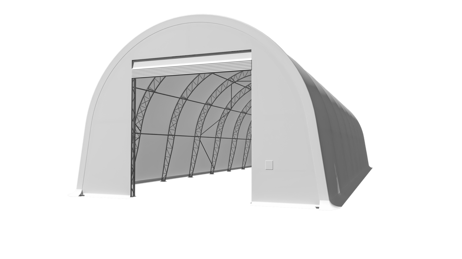 Double Truss Round M Model Storage Shelter W30'xL80'xH20'