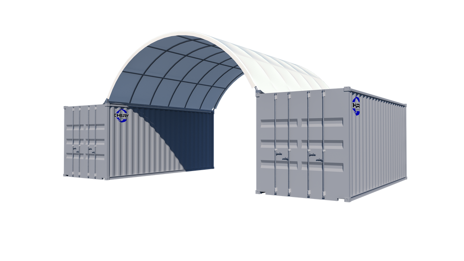 Gold Mountain Single Truss Shipping Container Canopy Shelter 20'x20'x6.5' 1.0m Arch space