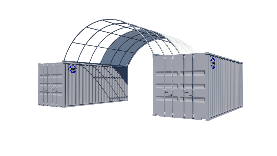 Gold Mountain Single Truss Shipping Container Canopy Shelter 20'x20'x6.5' 1.0m Arch space