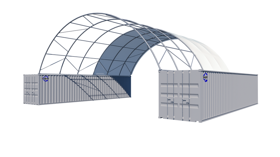 Gold Mountain Single Truss Shipping Container Canopy Shelter 40'x40'x13'
