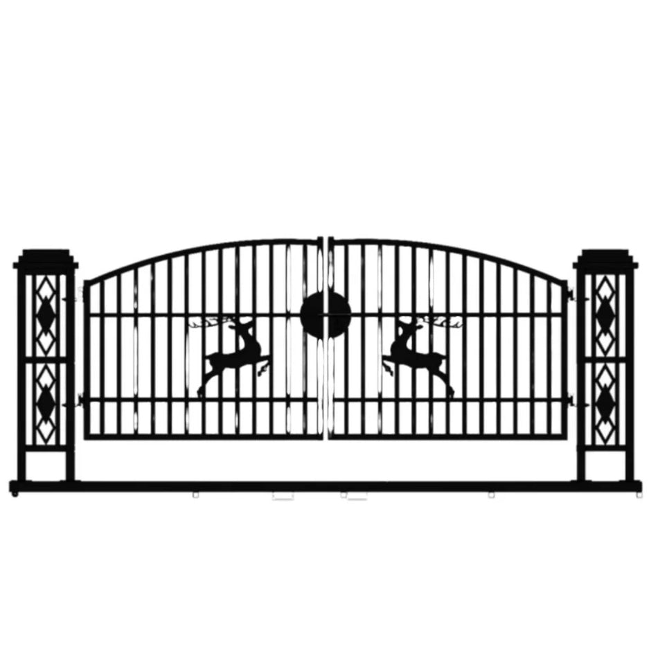 Porte en fer de 20 pieds - Conception de pilier de porte