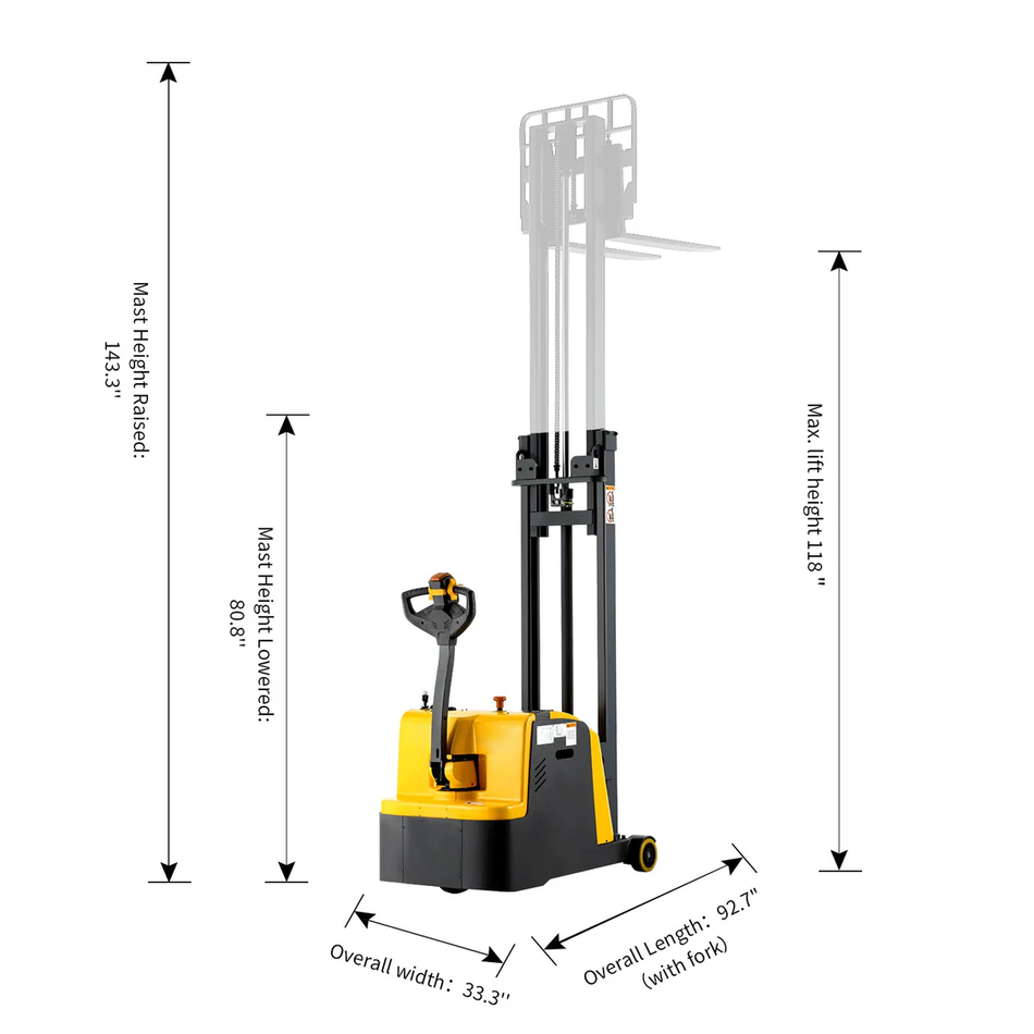 2200lbs Counterbalanced Electric Stacker