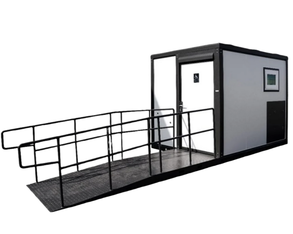 Toilettes portables Bastone avec douches, rampe d'accès pour personnes handicapées (grande taille)