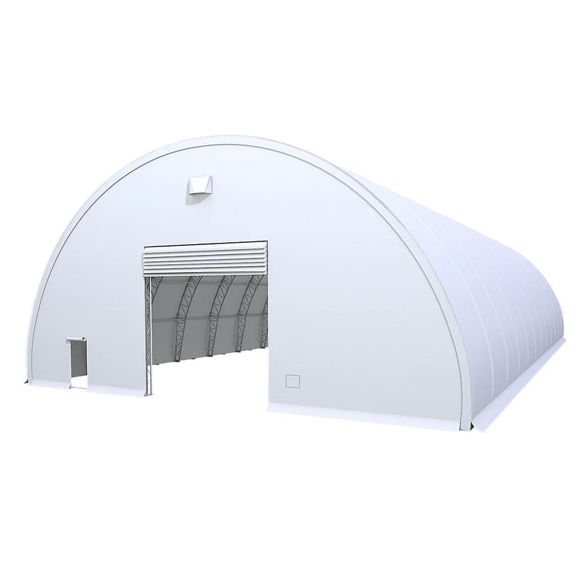 Double Truss Round M Model Storage Shelter W60'xL120'xH30' - Heavy Duty