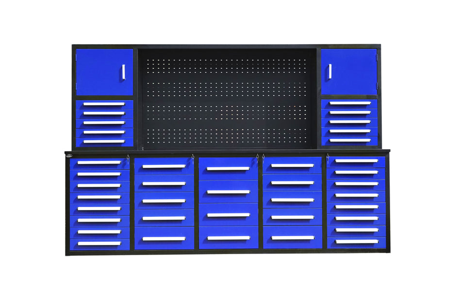 Steelman 10' Garage Cabinet Workbench (40 Drawers & 2 Cabinets)